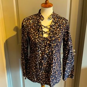 ❄️Holiday Sale❄️ - Michael Kors cheetah print lace up blouse